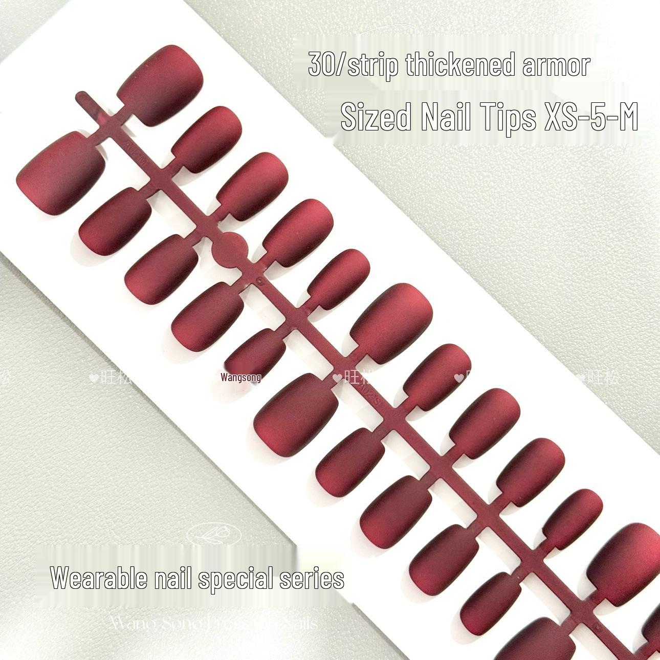 

Wangsong Frosted Cat Eye Rose Diary Velvet Press-On Nail Tips