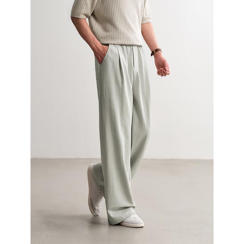 HAUT TON Men's Lightweight Casual Drawstring Straight-Leg Pants