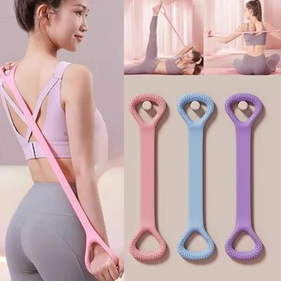 Sangle extensible Yoga Tendeur à 8 chiffres Outil de yoga Dos ouvert Pratique Épaule Yoga Ceinture d'étirement Bande élastique d'étirement Entraînement