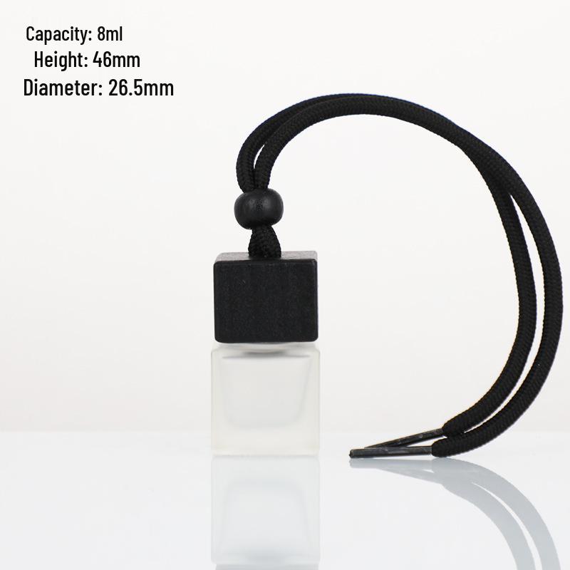 Square Car Aromatherapy Pendant - Mini Glass Essential Oil Diffuser & Decorative Fragrance Bottle