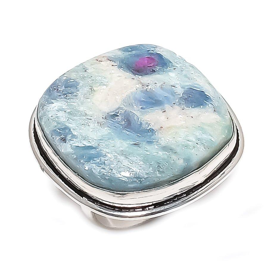 Ruby Fuchsite Gemstone 925 Sterling Silver Jewelry Ring Size 7.5