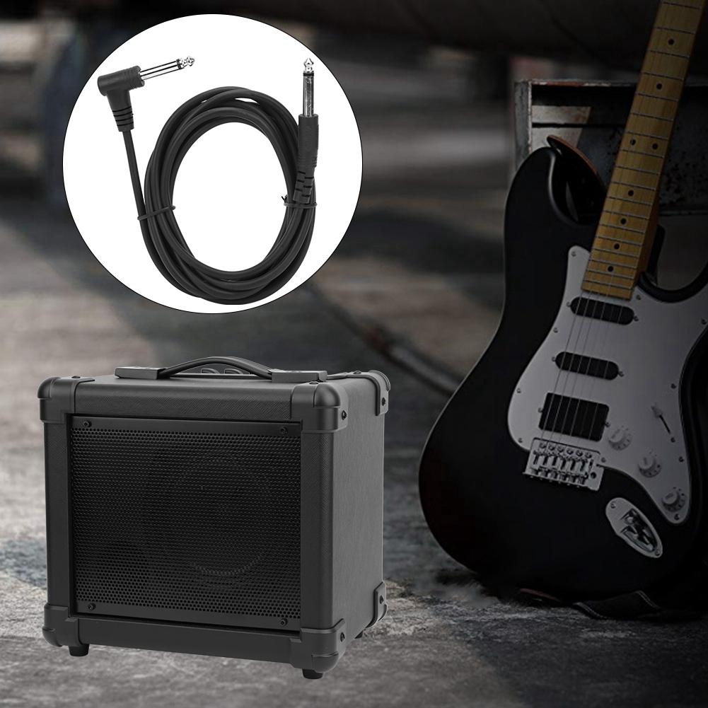 6,35 mm gitarlydkabel rettvinklet kontakt Forsterkerledning 3 meter10 tommers lengde