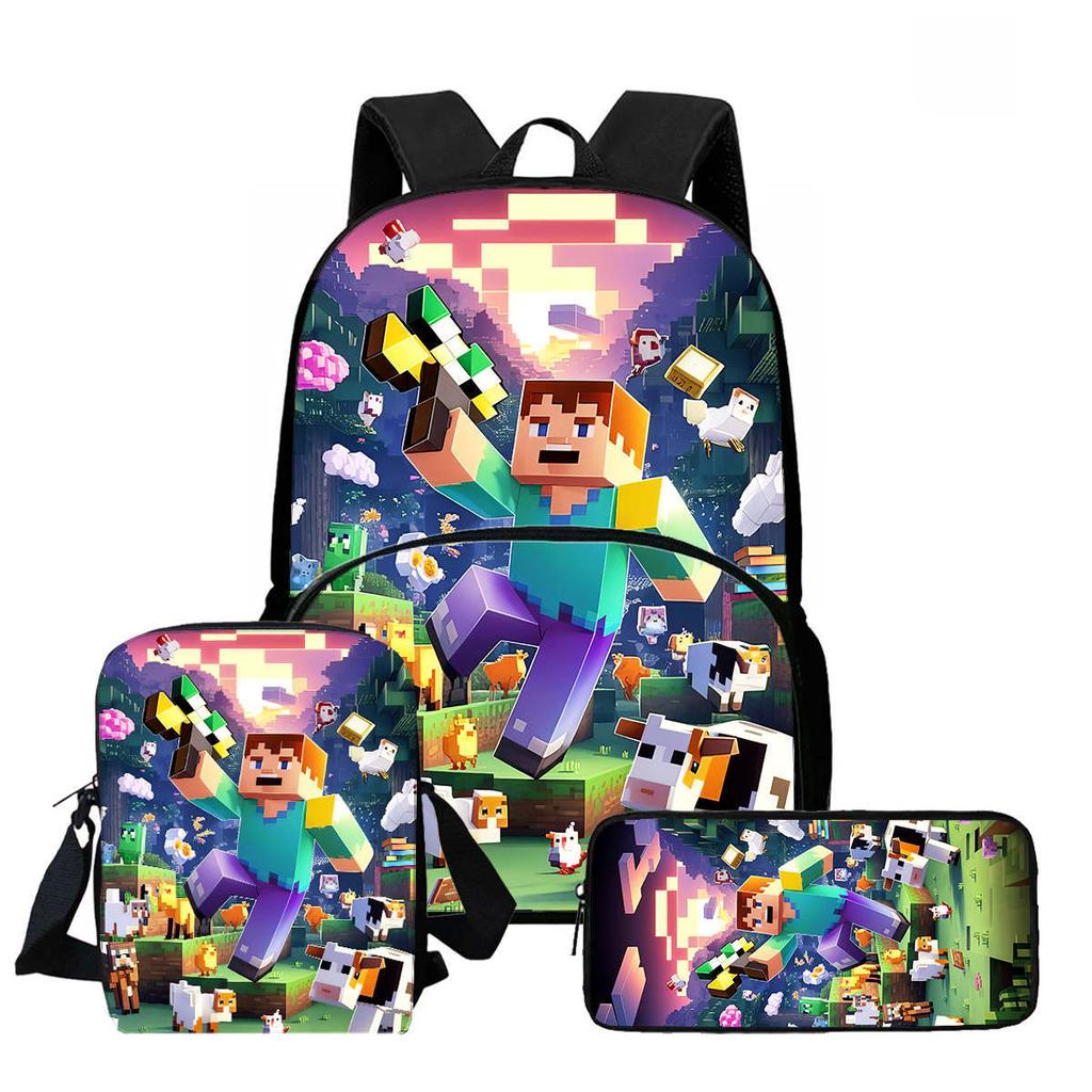 Minecraft Large Capacity High Value High Definition Printing Anti-Hunchback Wear-Resistant Large Capacity Schoolbag