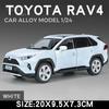 1/24 Scale Toyota RAV4 Off-Road SUV Model Car Metal Diecast Vehicle Simulation Collection Sound & Light Toy for Kids Boys Gift