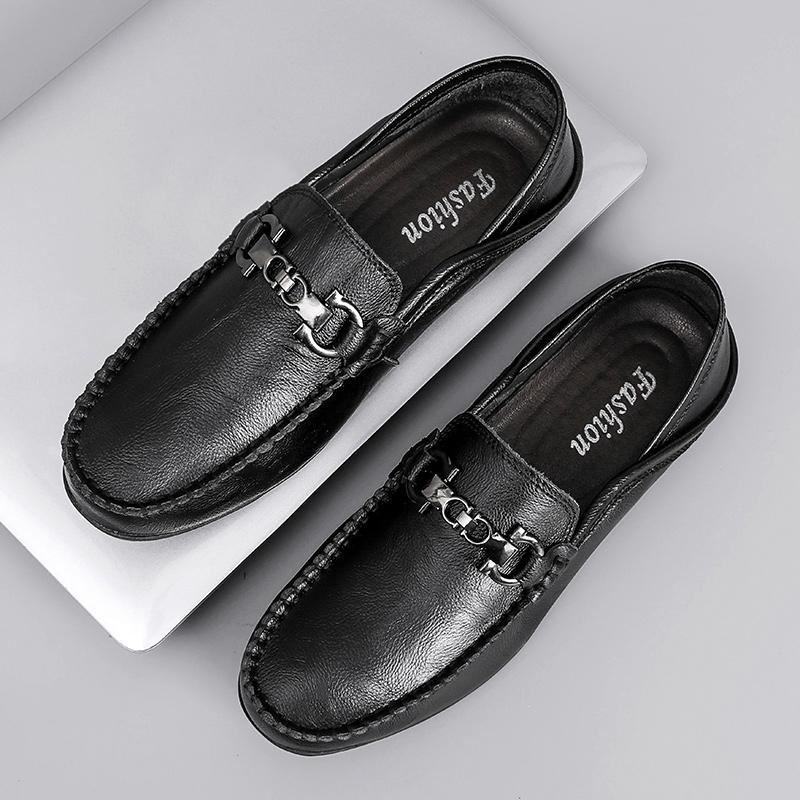 39-46 Fashion Men's Casual Slip On Leather Shoes Loafers Moccasins Flat Driving Shoes