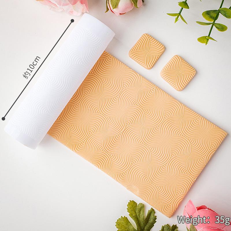 

Geometric Texture Soft Clay Rolling Roller Easy To Clean for DIY Making Earrings Pendants Jewelry Embossed Texture