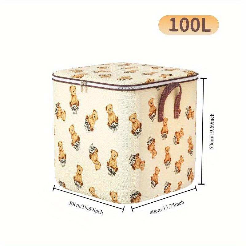 

Складная тканевая сумка для хранения одежды и игрушек Teddy Bear — без запаха, не требует батареек — идеально подходит для организации спальни 100L