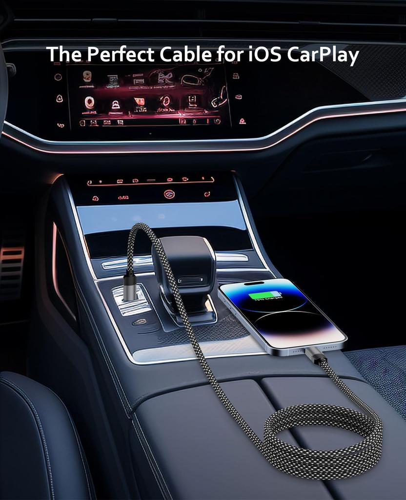 Magtame Lightning Cable with Magnetic to Metal iPhone Charging MFi Dual Fast Compatible with iPhone and More 1.5M USB-C, Auto-Retracting, Type-C