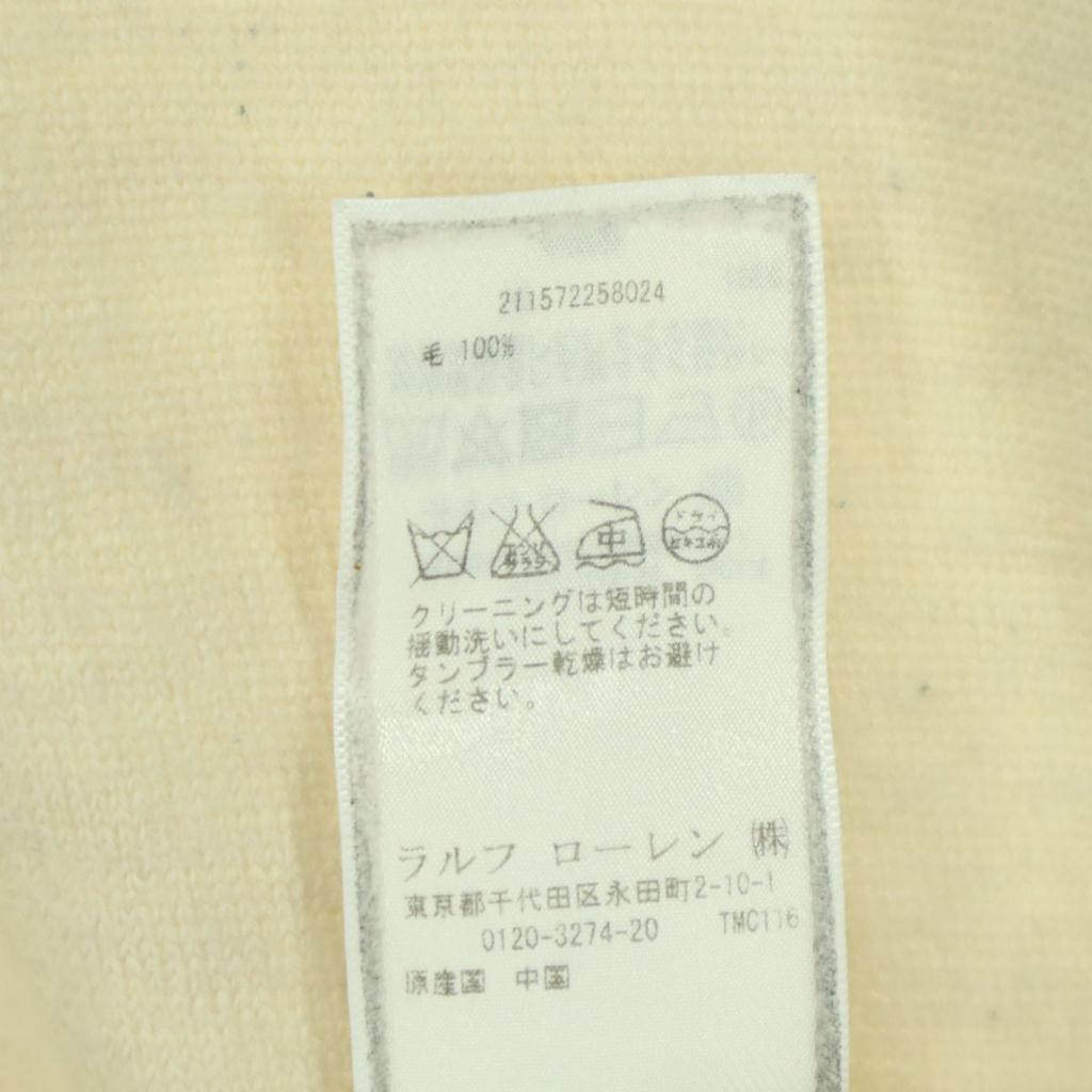 POLO GOLF RALPH LAUREN Long sleeve V neck knit M beige Women Used