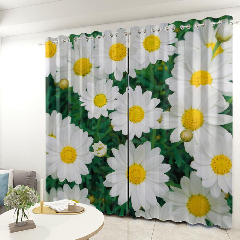 Daisy Curtain Cloth Bedroom Living Room Balcony Blackout Curtain Office Hotel Insulation Curtain