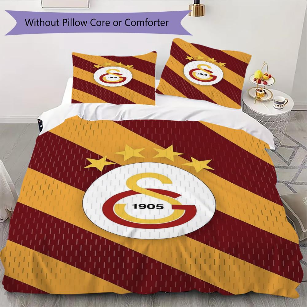 Galatasaray S.K Pattern Bedding,Quilt Set Quilt Cover Pillowcase Home Birthday Gift(1 * Duvet Cover + 2 * Pillowcase, Without Core)_lx