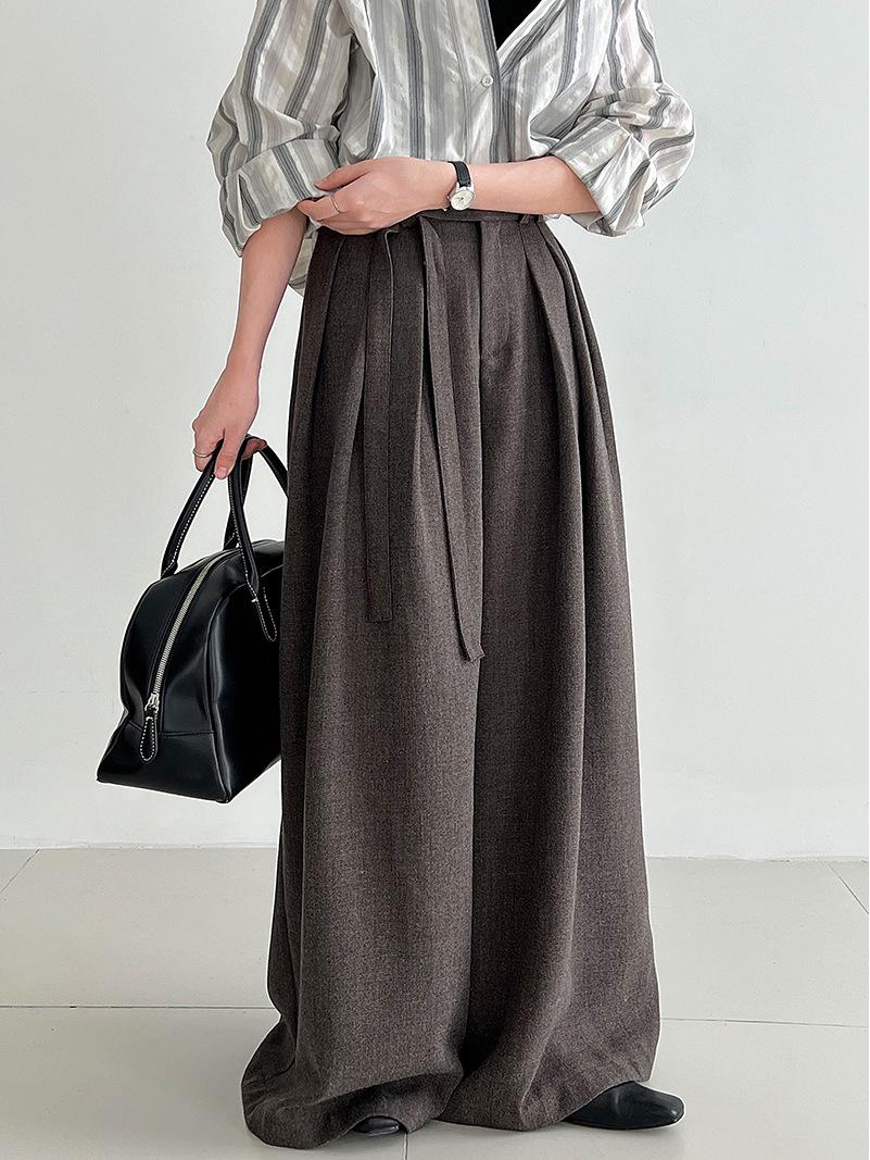 

Жіночі осінні вовняні штани Luxi з широкими штанинами та поясом на зав язках: Стиль Старі Гроші , Плавний, Стрункий