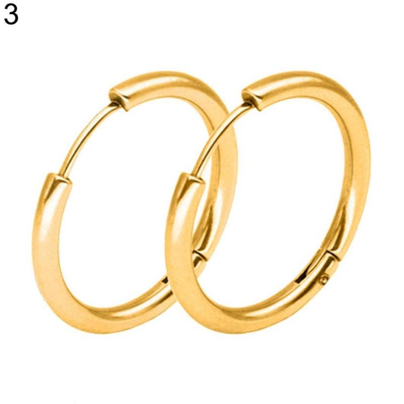 1 Paar Edelstahl Mode Punk Unisex Ohr Hoop Kreis Ohrringe Schmuck Geschenk