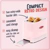 Toaster, Vintage Design With Crumb Tray, Cord Storage & 5 Toasting Levels, Pink