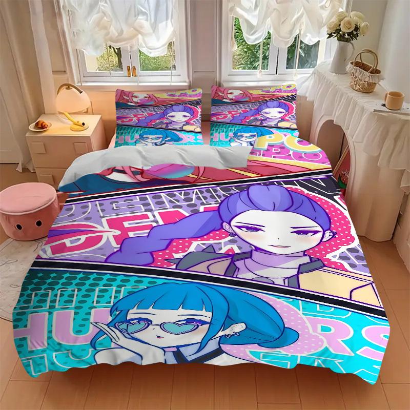 3pcs K-Pop, Demon Hunter Comforter Set - Four Seasons Home High,Machine Washable Bedspread with Pillowcases (No Filling) yy250909044