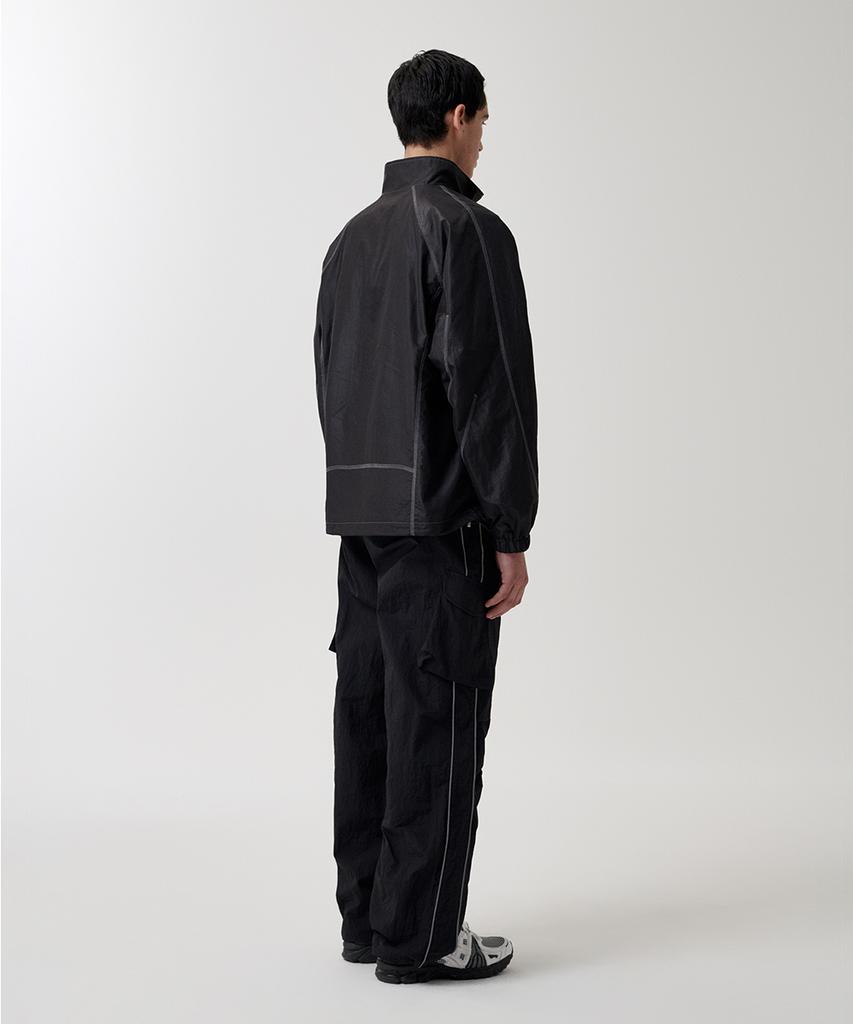 Mahagrid Cover Stitch Nylon Track Jacket Black(Mg2Fsmj247A)