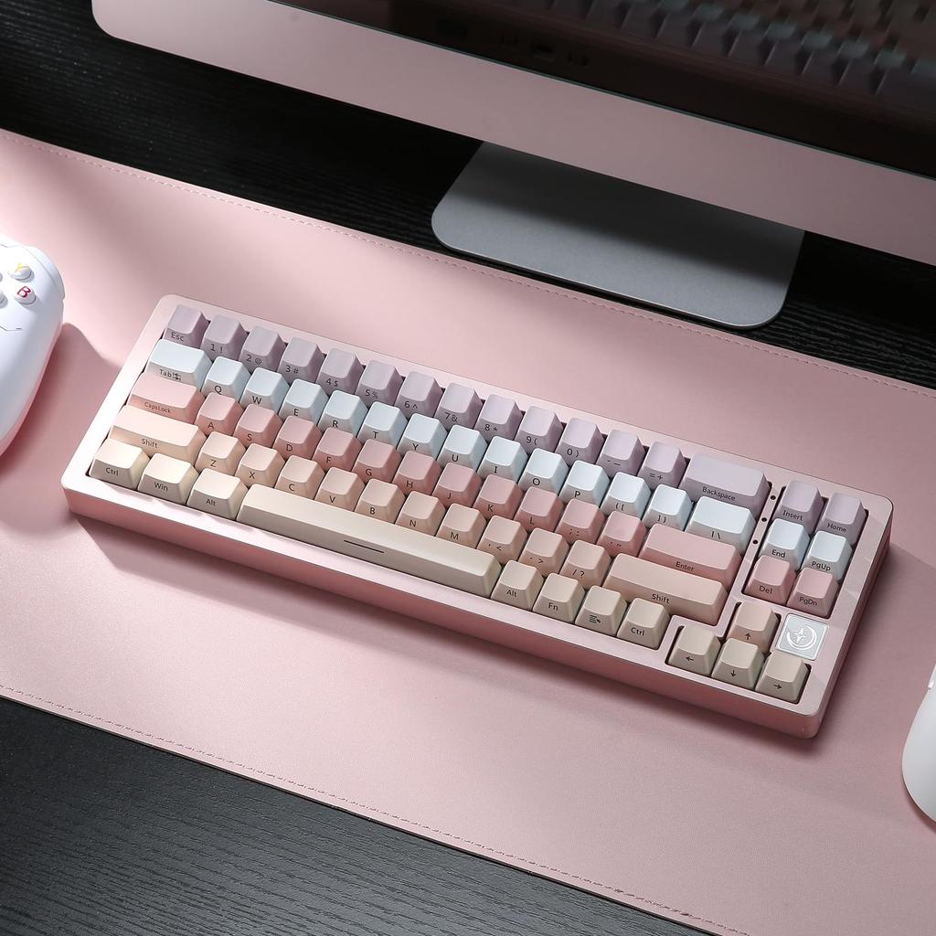 YUNZII AL71 Gaming Full Aluminum Mechanical NKRO Wireless RGB for Technical Standards Compliance Certified Mute 68% Keyboard, CNC, Hot-Swap, Wireless,