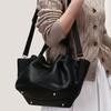 Lychee Pattern Pleated Tote Bag Women's Shoulder Handbag
