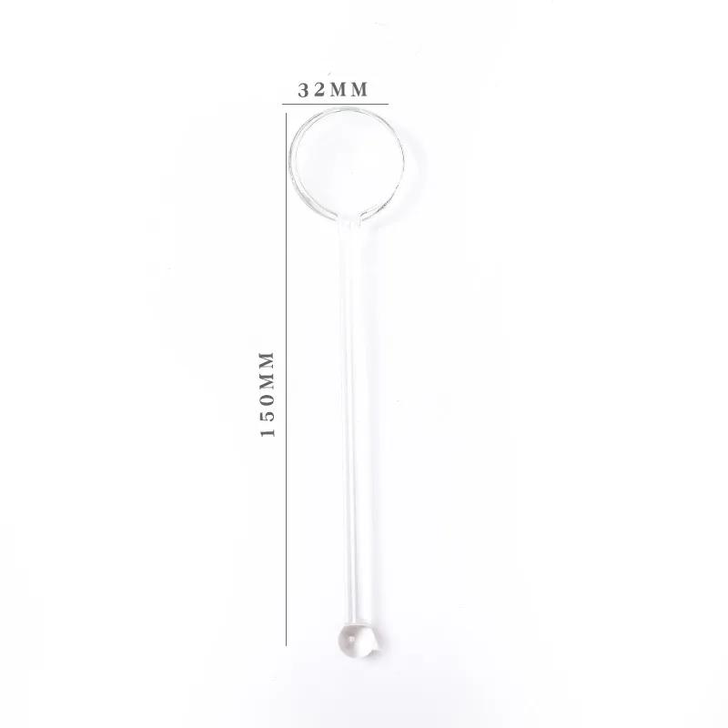 1pc Glass Dinnerware Spoon Tea Dessert Coffee Ice Cream Accessories Bar Tools New Long Handle Kitchen Accessories