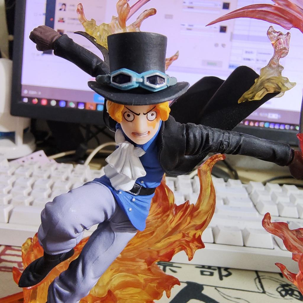 Anime One Piece 18cm Fire Fist Sabo Battle Revolutionary Army Figure Model Pvc Statue Doll Toys Decoration Christmas Gift
