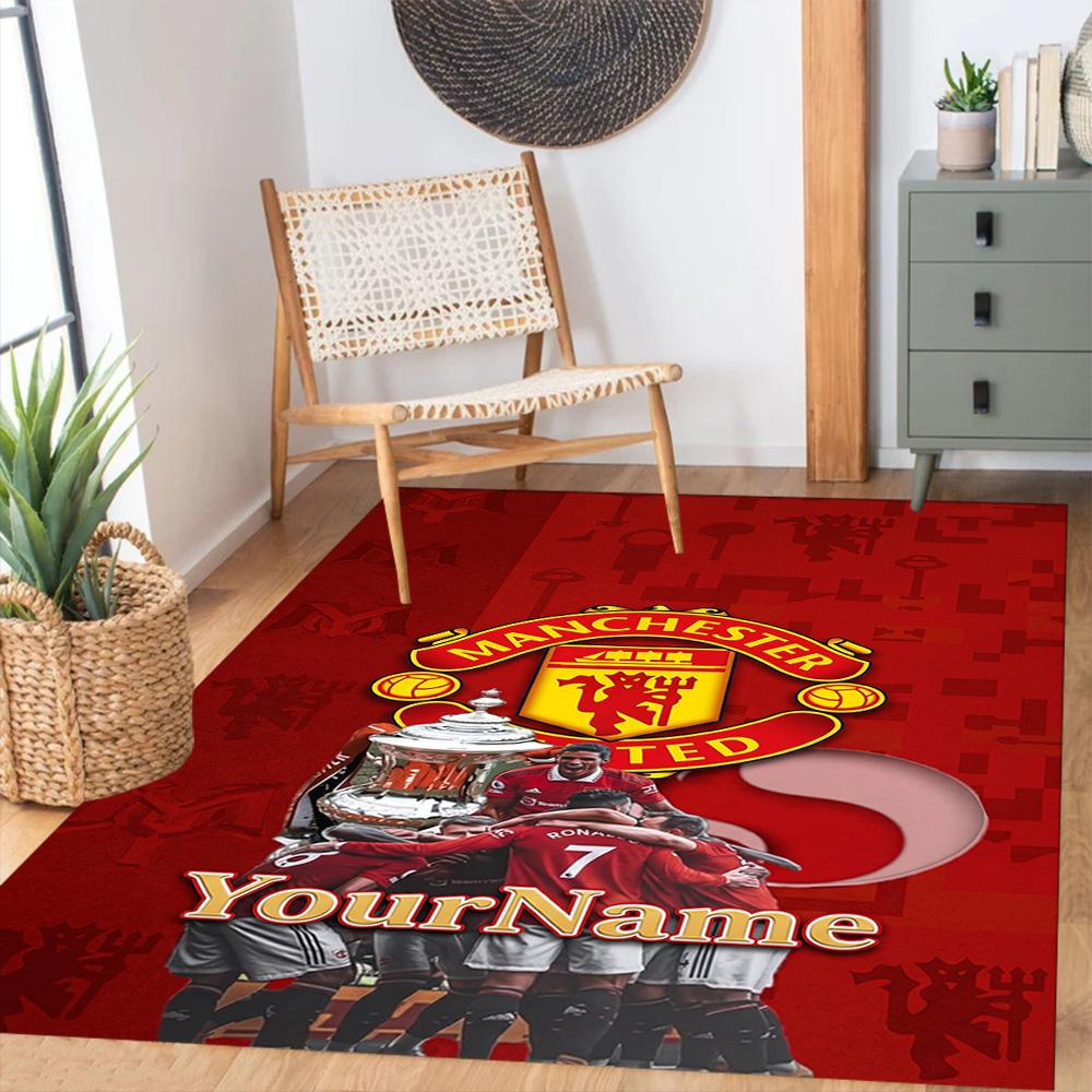 Manchester Personalized Text Carpet Perfect for Outdoor Foyer Game Room Hallway Antislip Carpet Anime Office Decor Birthday/Christmas Gift