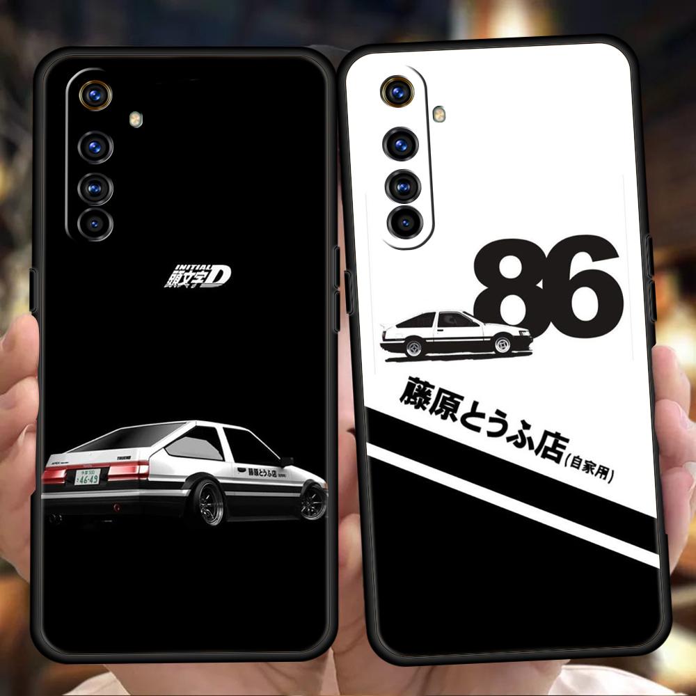 Initial D AE86 Phone Case for Realme 8 9 Pro Plus 8i 9i 6 7 GT2 C21 C25 C3 C11 11 Pro 5G Plus Shockproof Silicone Shell Capa Bag