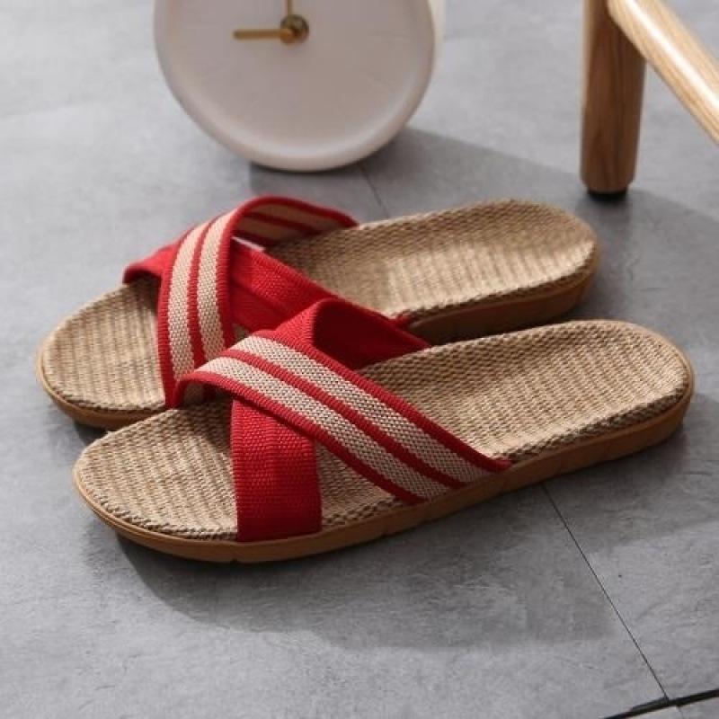 Sommer neue koreanische Version Kreuz neue Leinen Herren- und Damen-Paarschuhe coole Hausschuhe