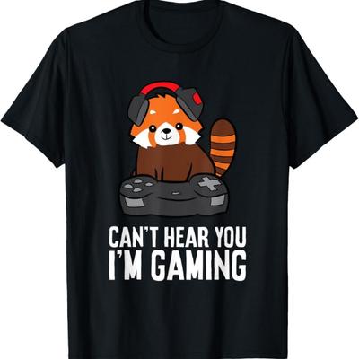 Red Panda Gaming Je ne t'entends pas Je joue T-shirt Panda Roux