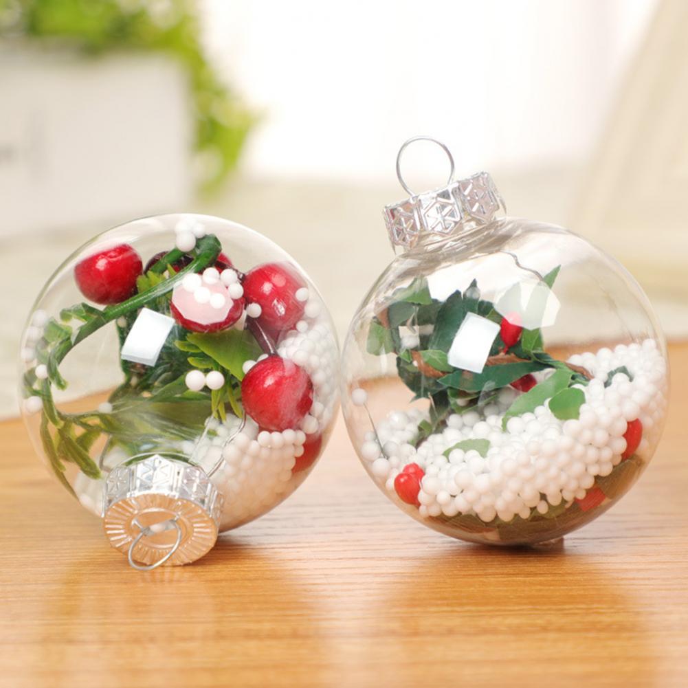 5pcs Perspective Christmas Tree Ball Paintable Christmas Ball with Bottle Cap Minimalist Christmas Clear Ball Home Decoration Navidad