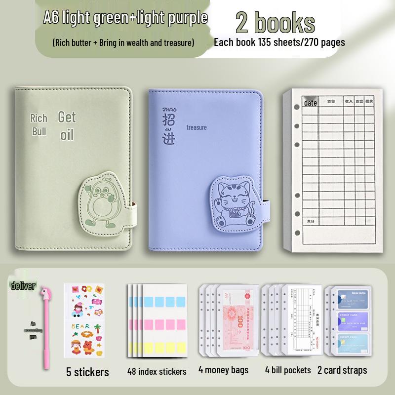 A6 Family & Student Financial Planner: Income & Expenditure Notebook, Loose-Leaf Ledger, Receipt Holder, Money Storage Album