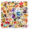 50 Hand-Drawn Graffiti Stickers Creative Hippo Swimming Non-Repeating Stickers