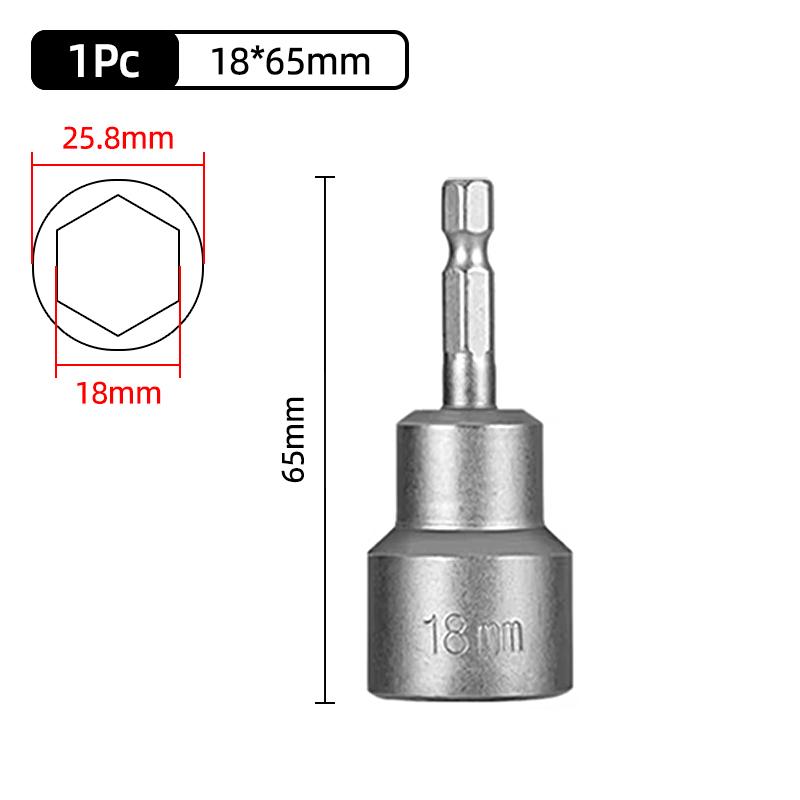 1PC Hex Socket Sleeve Nozzles Strong Magnetic Nut Driver Set Drill Bit Adapter Wind Approved Sleeve Electric 6 8 10 13 17 19MM