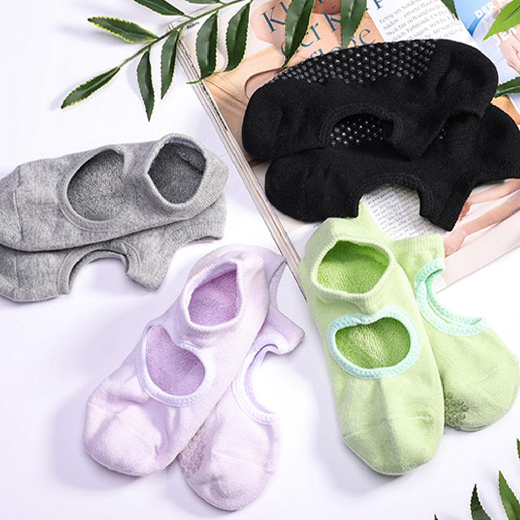 1 Pair Women ple Design Yoga Sock Girls Solid Color Nonslip Socks Fitness Cotton Summer Spring Hosiery Sports Gear