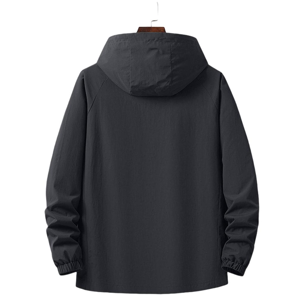 Herren Kapuzen-Arbeitsjacke - Vielseitige lässige wasserdichte winddichte Outdoor-Freizeitjacke