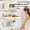 Wall-Mounted Kitchen Storage Rack for Microwave & Oven