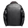 Thickened Lambskin Leather Jacket with Fur Lining for Middle-Aged and Elderly Men