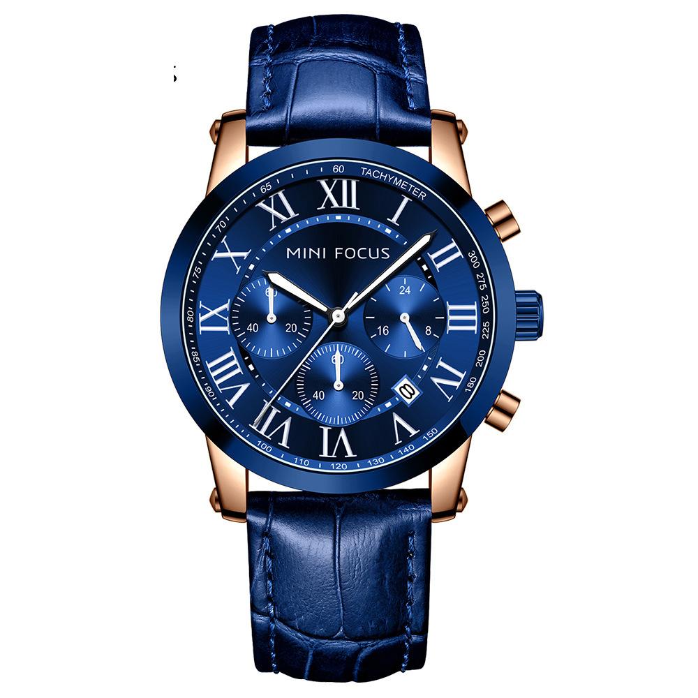 Watches Popular Men's Watch Luminous Waterproof Genuine Leather Strap Casual Men's Watch