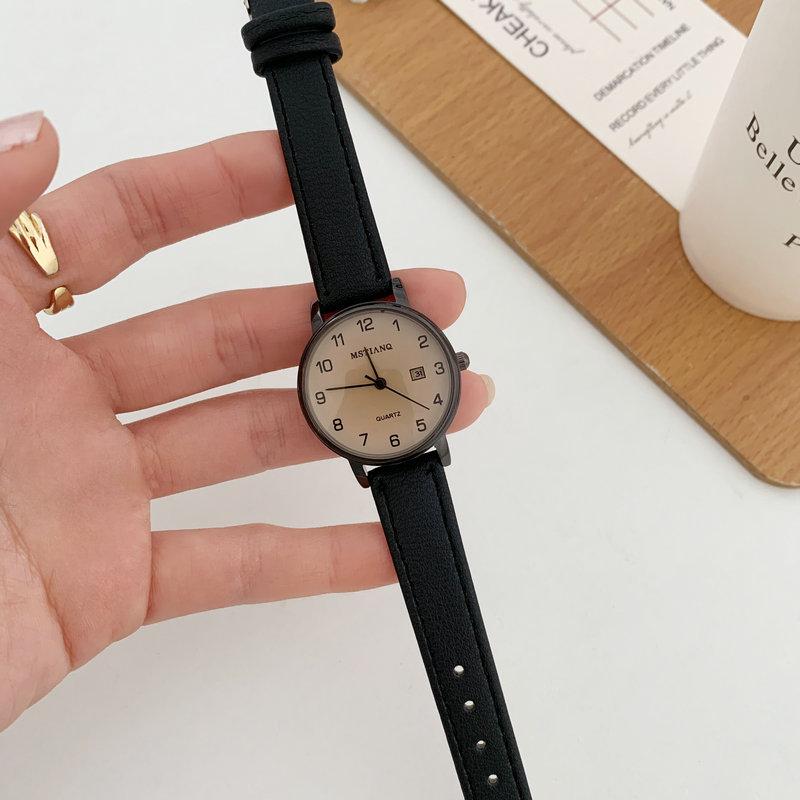 Watch Female Student Junior High School High Value Simple Temperament Female Retro Style Test Female Junior High School Student Quartz Watch