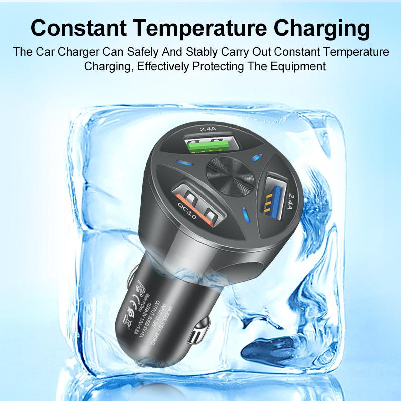 7A 3USB QC3.0 Car Charger Fast Charging 3 Ports For iPhone For Samsung Mobile Phone Car Charger Adapter For Car Use Charger