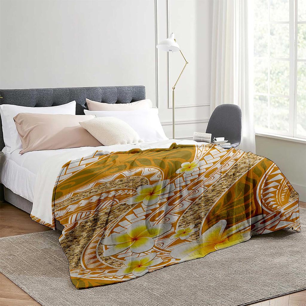 Polynesian Hawaiian Patterns Blanket for Sofa Bed Travel Camping Living Room Office Conditioning Blanket for All Seasons Gifts