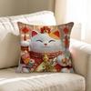 Maneki Neko Lucky Money Cat Pillow Gift Home Office Decoration Pillow Bedroom Sofa Car Cushion CoverPillow Case