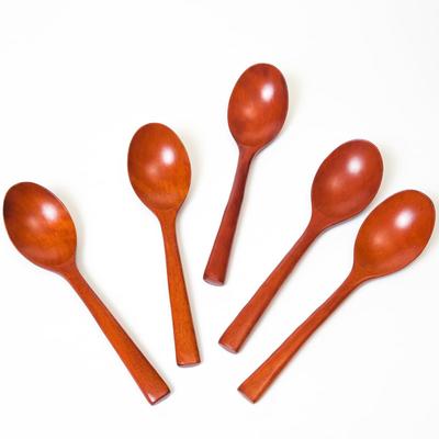 [Tokusei] Lacquered Wooden Spoon Set (18cm/Slim Handle) - Set of 5 | A Gentle Wooden Spoon Set That Blends Well with Family Meals and When Entertainin