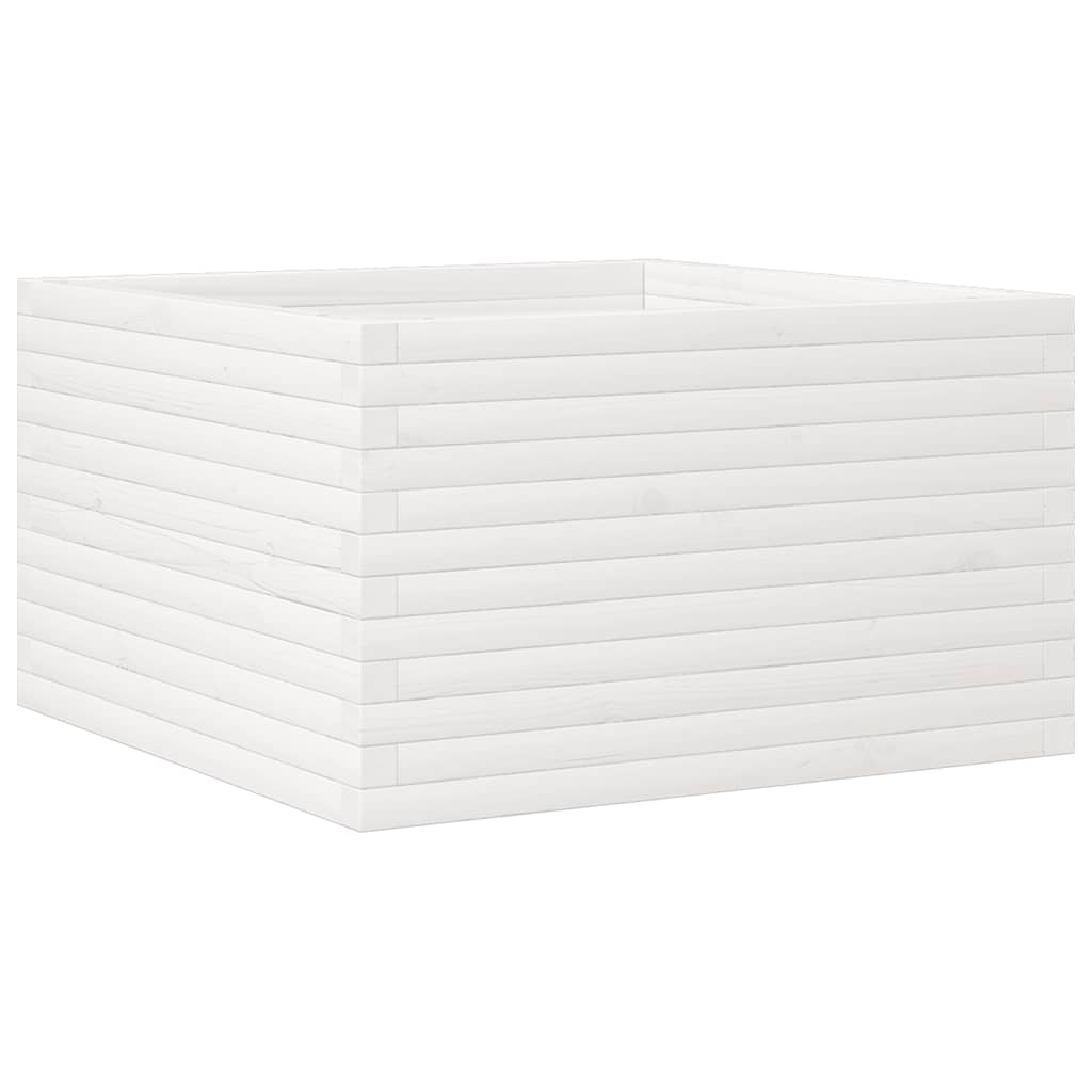 Plant Pot White 80*80*45.5 Cm Solid Pine Wood