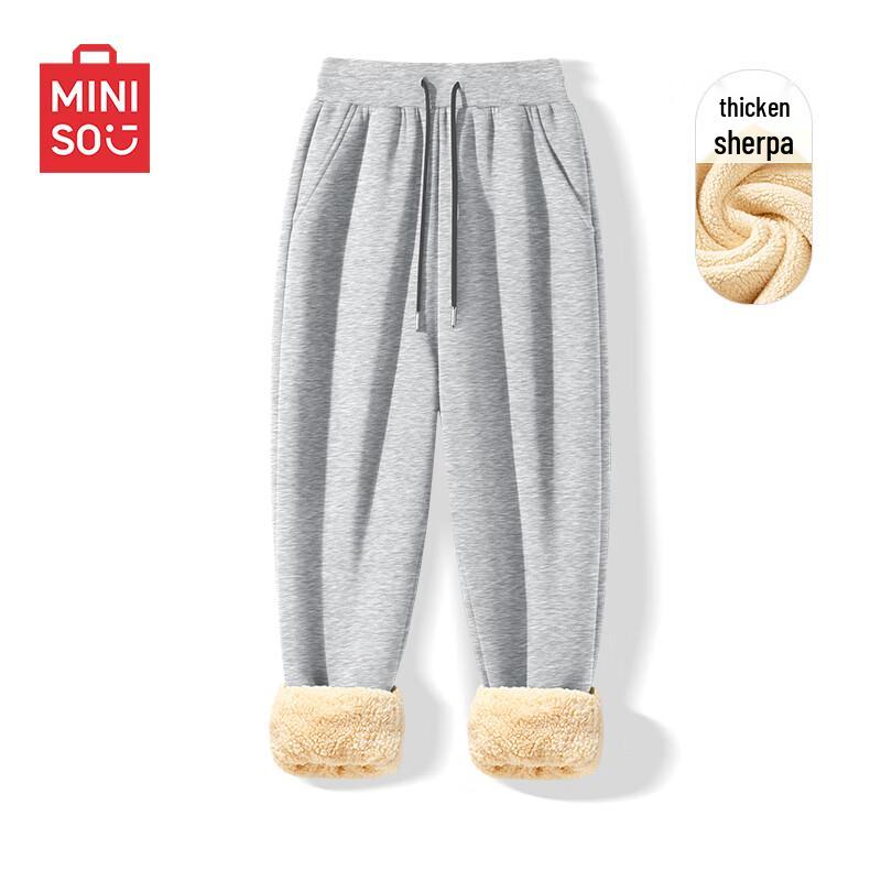 

MINISO Men s Fleece-Lined Cuffed Sweatpants 3XL