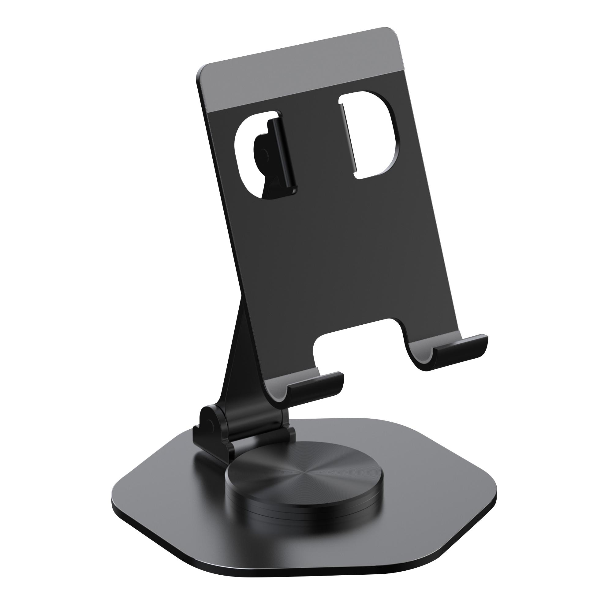 

YY-020 360 Degree Rotating Folding Phone Bracket Aluminum Alloy Tablet Stand Black