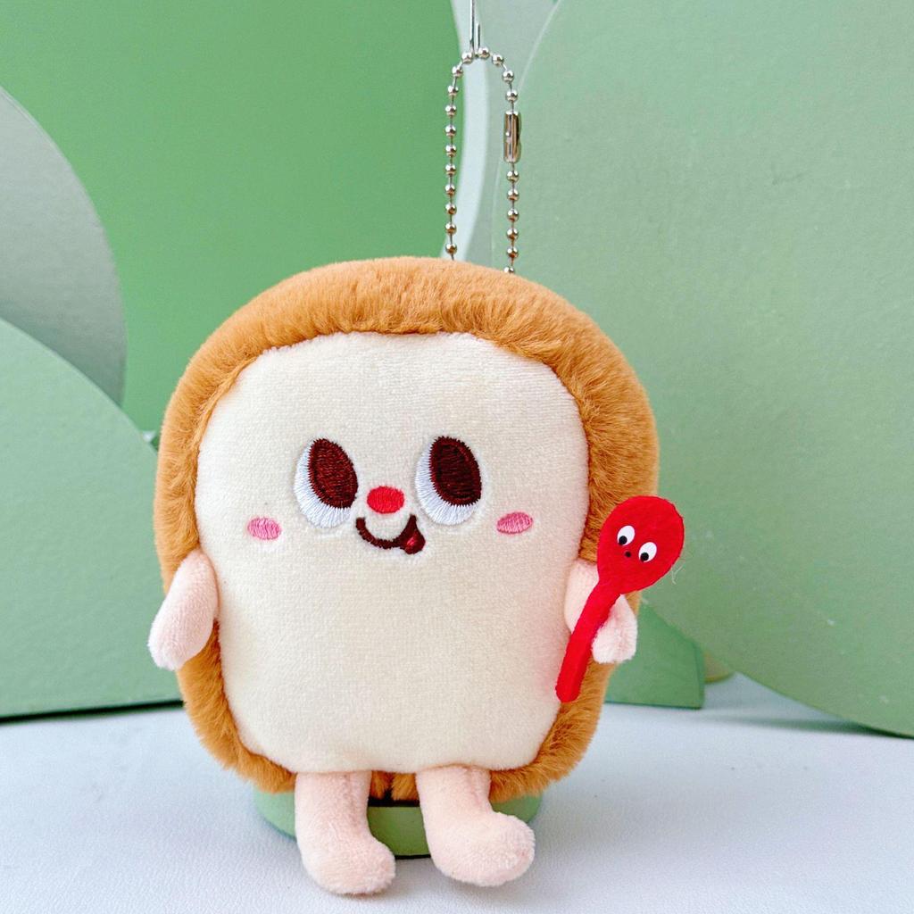 Cartoon Plush Pendant: Hamburger, Hot Dog, Chicken Leg & Cute Fries - Small Doll for Claw Machine or Schoolbag Decoration