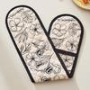 Long Fetter Oven Gloves Reinforced Heat Security Never Slip Outside for Baking Roasting Cooking