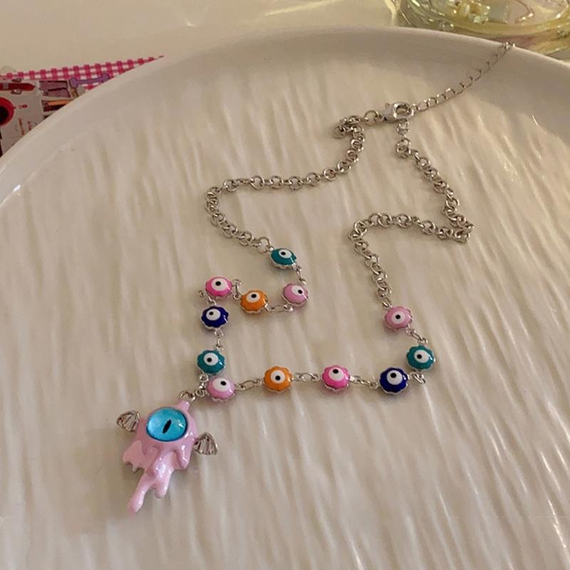 Evil Eye Necklace Evil Eye Ear Pins Sweet and Fashionable Alloy Accessories Evil Eye Jewelry for Party Wedding Daily