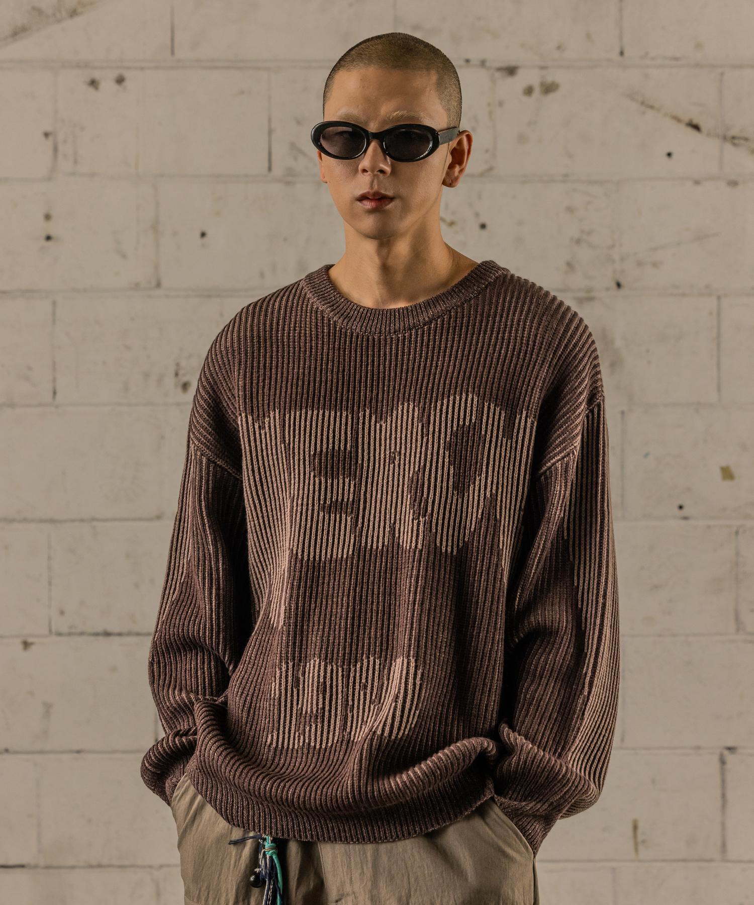 Burning Capone Bc Two Tone Jacquard Knit Brown Brown/Free