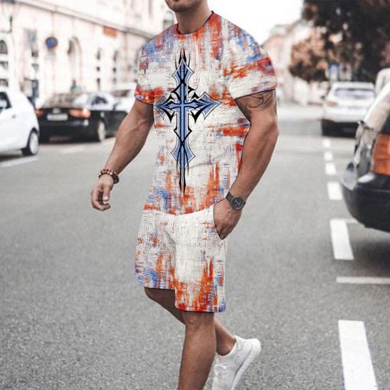 Nová sada pánských triček Volný čas Ležérní Potisk Kokosový strom Sportovní oblečení Velké oblečení Šortky Oblek Letní Plážový kabát